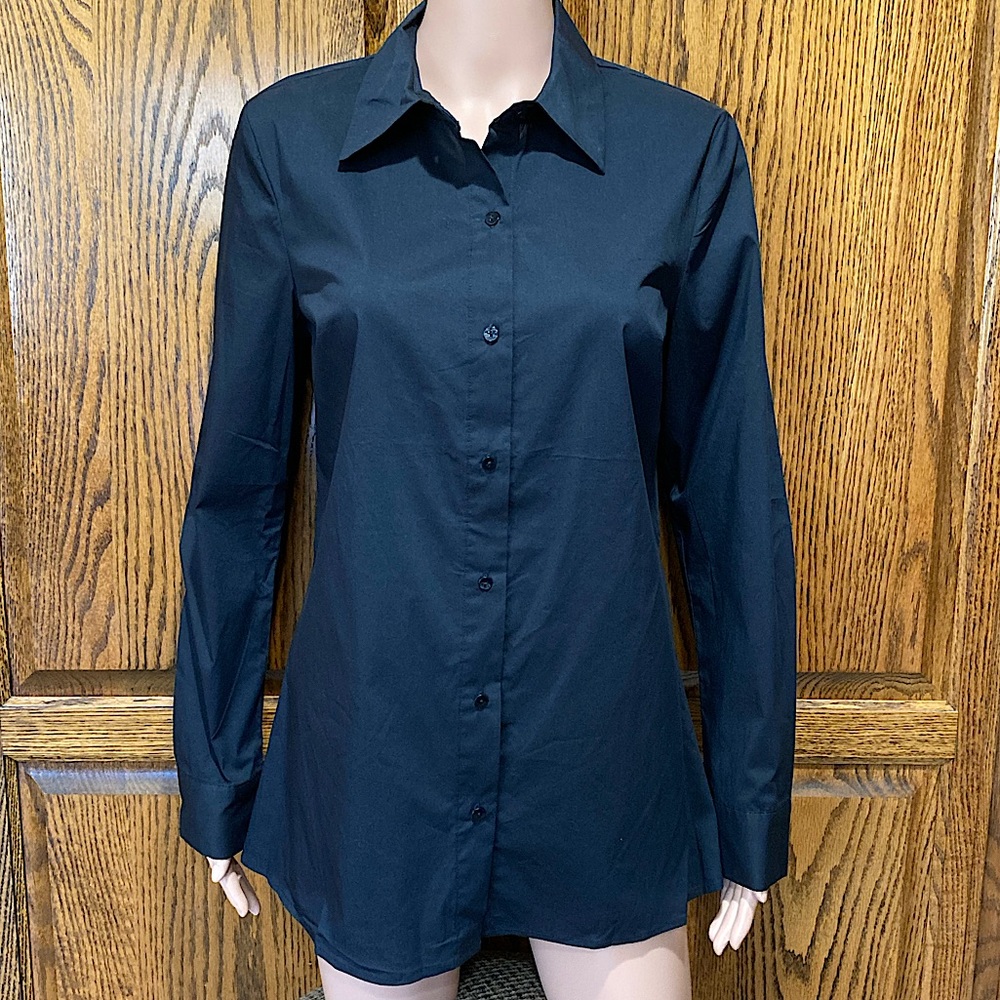 Venus Black Button Down Oxford Shirt New